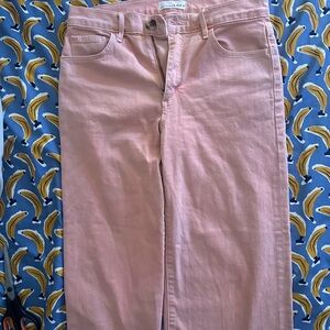 LOFT Women's Wide Leg Pink Jeans